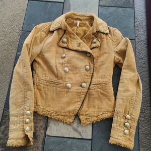 Free People Mustard Brown Yellow Military Jacket Size XS^™2785